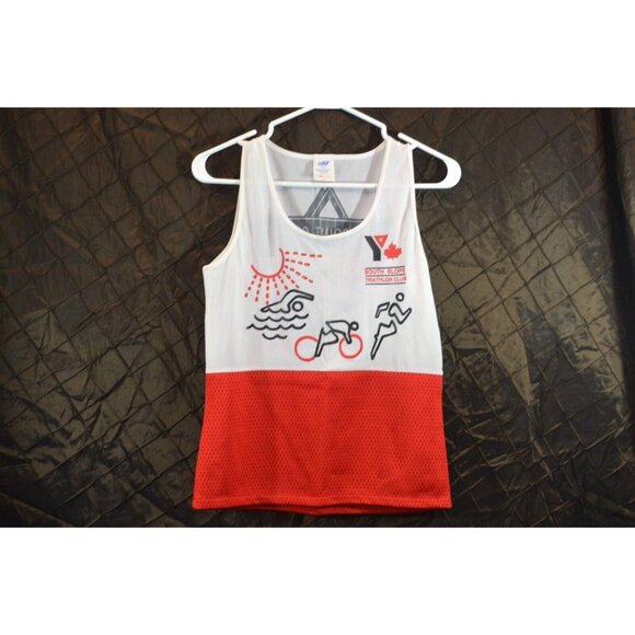 South Slope Triathlon Club Medium White Running Shirt Nisus West Point Group Vtg - Picture 1 of 10
